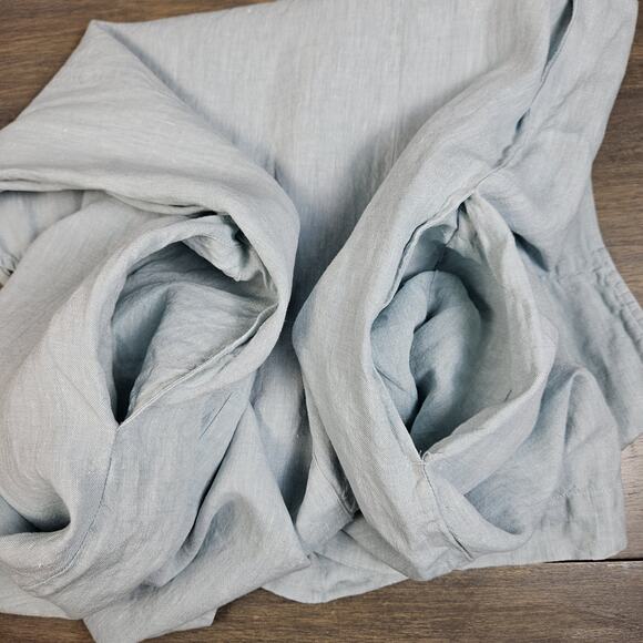 J.Jill Linen Midi Shift Dress Light Aqua Button Hem Breezy Size XL Sleeveless - Picture 6 of 8